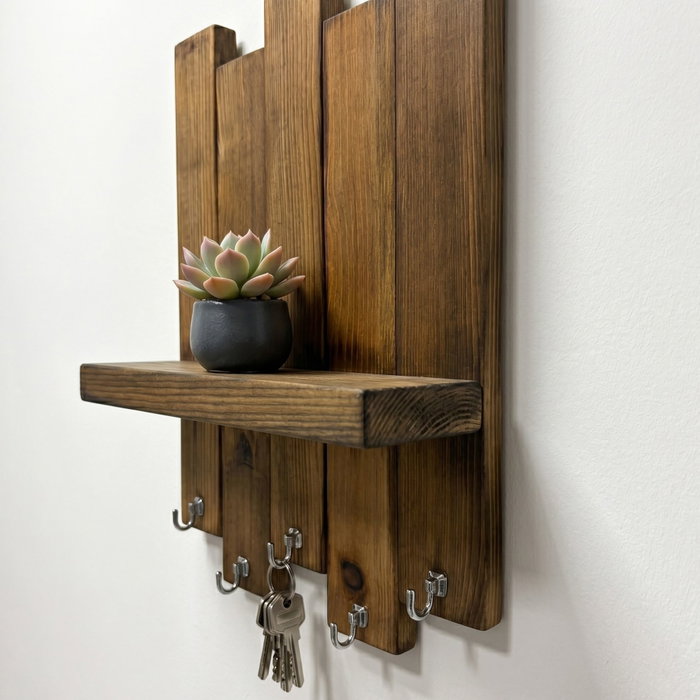 Hanah Home R-Raf304 Estantería Decorativa de Madera Maciza